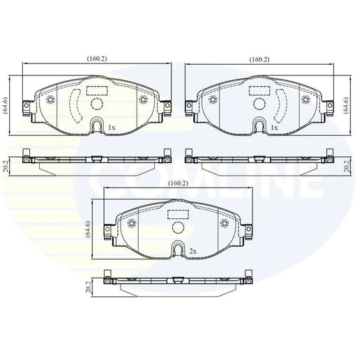 Comline 4 x Front Brake Pad Set fits Audi A1 2018 on