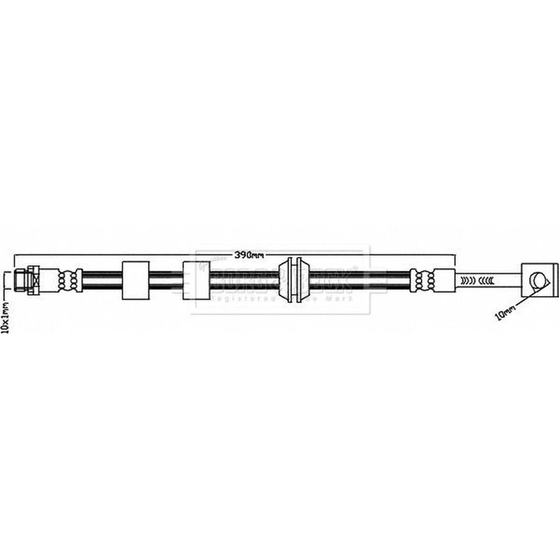 Borg & Beck Brake Hydraulic Hose Line Front Right BBH8344