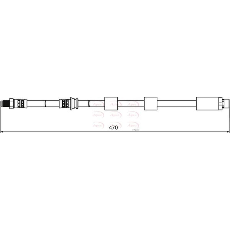 Apec Brake Hydraulic Hose Line Front fits BMW 3 2005-2013
