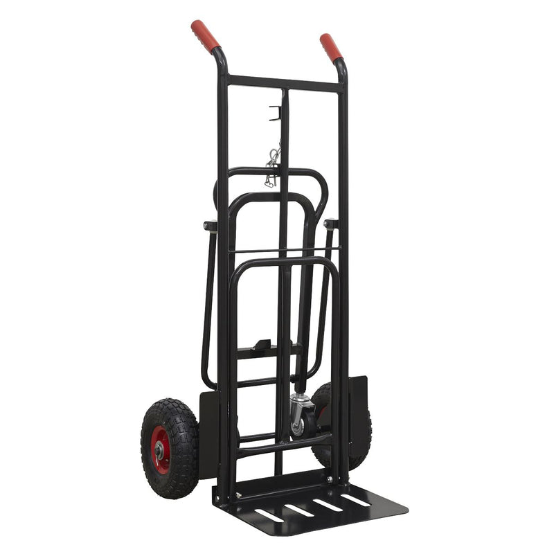 Sealey Heavy-Duty 3-in-1 Sack Truck with PU Tyres 300kg Capacity CST989HD Sealey - Dynamic Drive