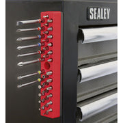 Sealey Magnetic 36 Bit Holder 1/4" Hex Screwdriver Bits Drill Storage Rail Sealey  - Dynamic Drive