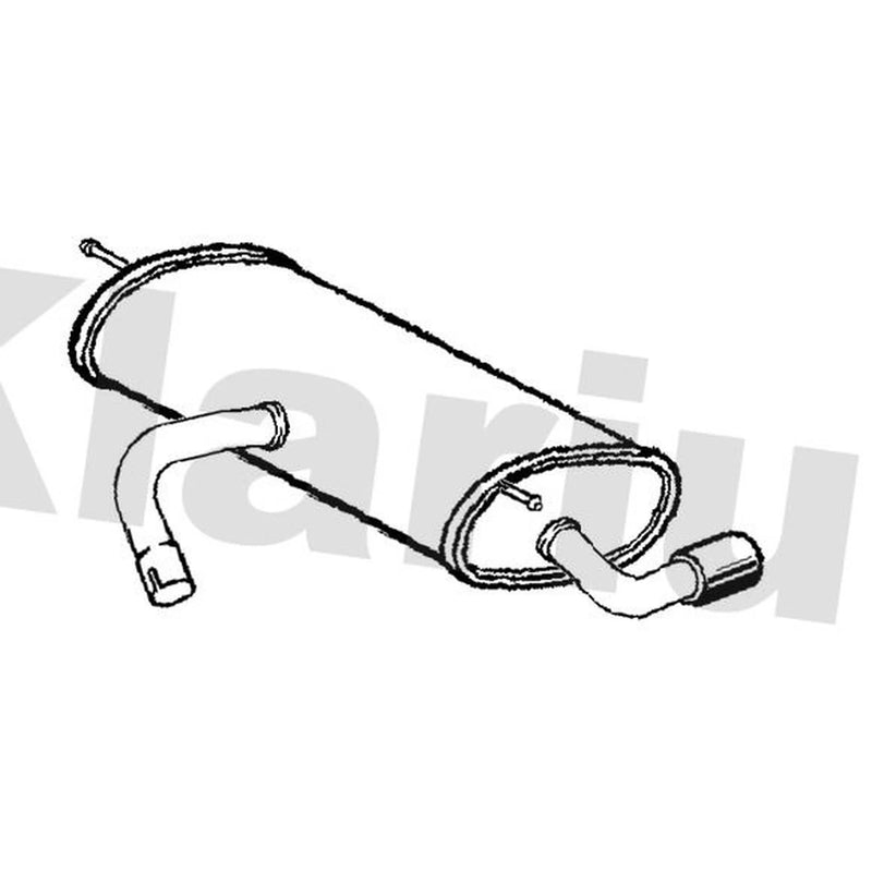 Klarius Box With Tail Pipe Rear fits VW Golf Sportsvan VII 2014-2020 1.0 1.2