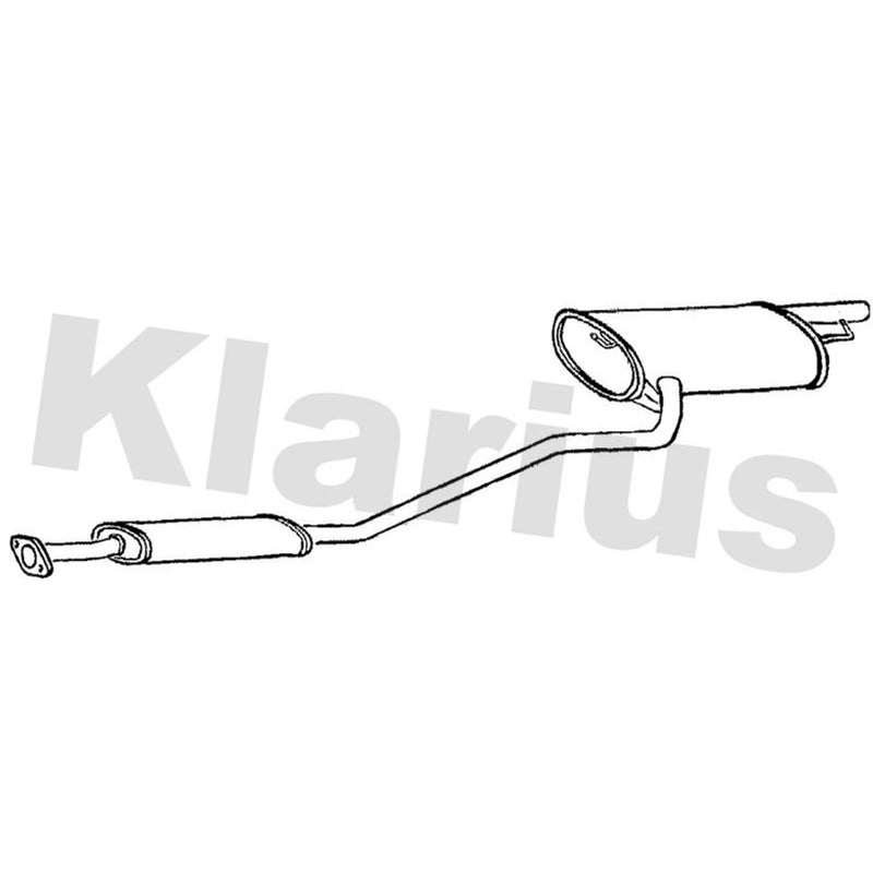 Klarius Box With Tail Pipe Rear fits Toyota Avensis 2000-2003 1.8