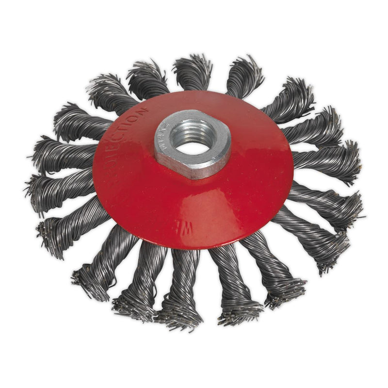 Sealey Conical Wire Brush115mm M14 x 2mm CWB115 Sealey - Dynamic Drive