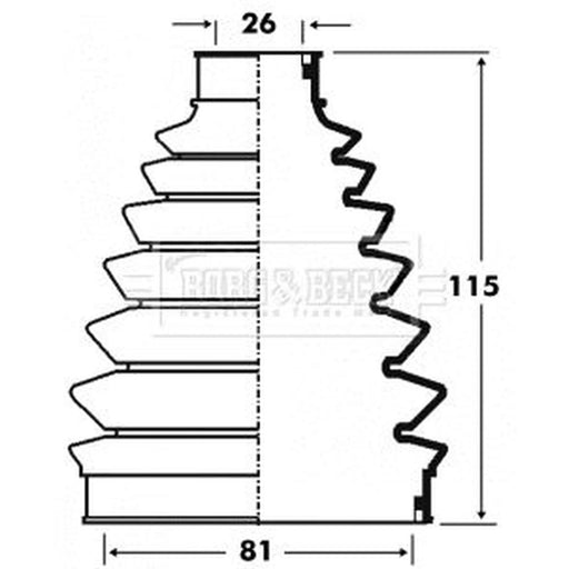 Borg & Beck Drive Shaft Bellow Kit Wheel Side Thermopla BCB6075