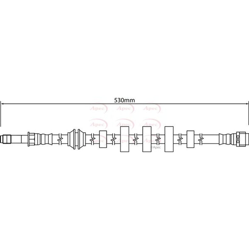 Apec Brake Hydraulic Hose Line Front fits Audi Q5 2008-2017 2.0 3.0 3.2