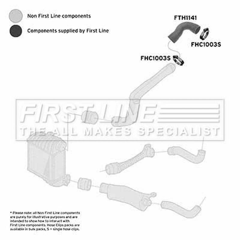 First Line Intercooler Turbo Charge Air Hose fits Skoda Octavia I Combi