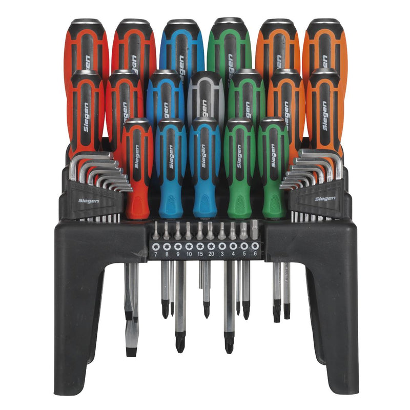 Sealey Hammer-Thru Screwdriver Hex Key & Bit Set 44pc S01106 Sealey - Dynamic Drive