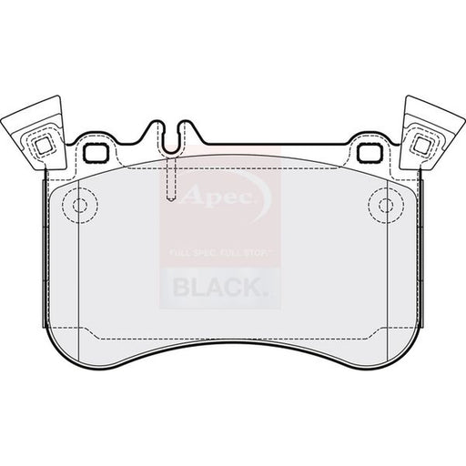 Apec Black Front Brake Pad Set fits Mercedes-Benz A-Class 2013-2018 176.052