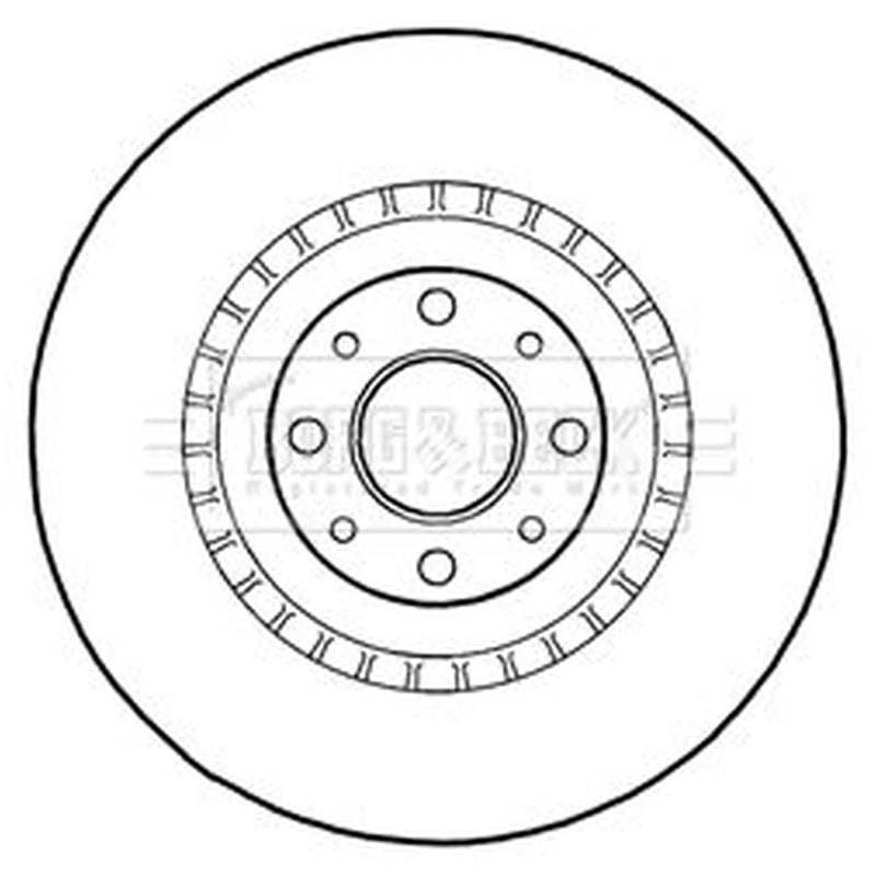 Borg & Beck 2 x Vented Brake Discs fits Chrysler Delta 2011 on 2.0
