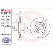 Brembo 2 x Internally Vented Front Brake Discs 09.E531.11-x2