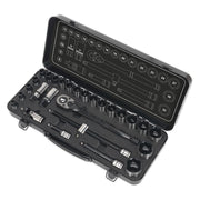 Sealey Socket Set 28pc 1/2"Sq Drive 6pt WallDrive Metric Black Series AK7972 Sealey - Dynamic Drive