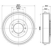 Mintex Brake Drum Assembly Rear fits Isuzu D-Max II 2012-2022 1.9 2.5