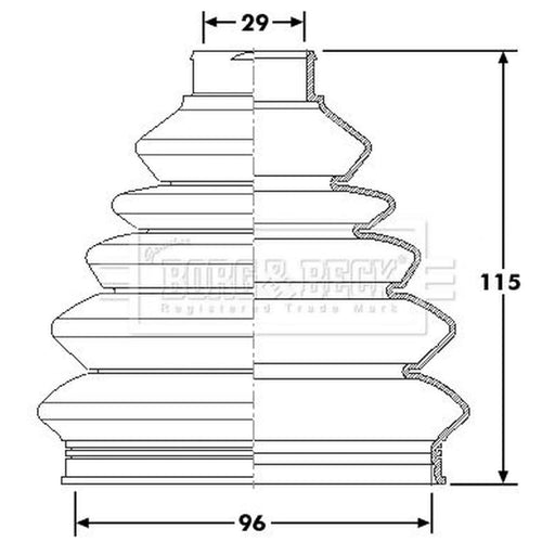 Borg & Beck Drive Shaft Bellow Kit Wheel Side Thermoplast BCB6180