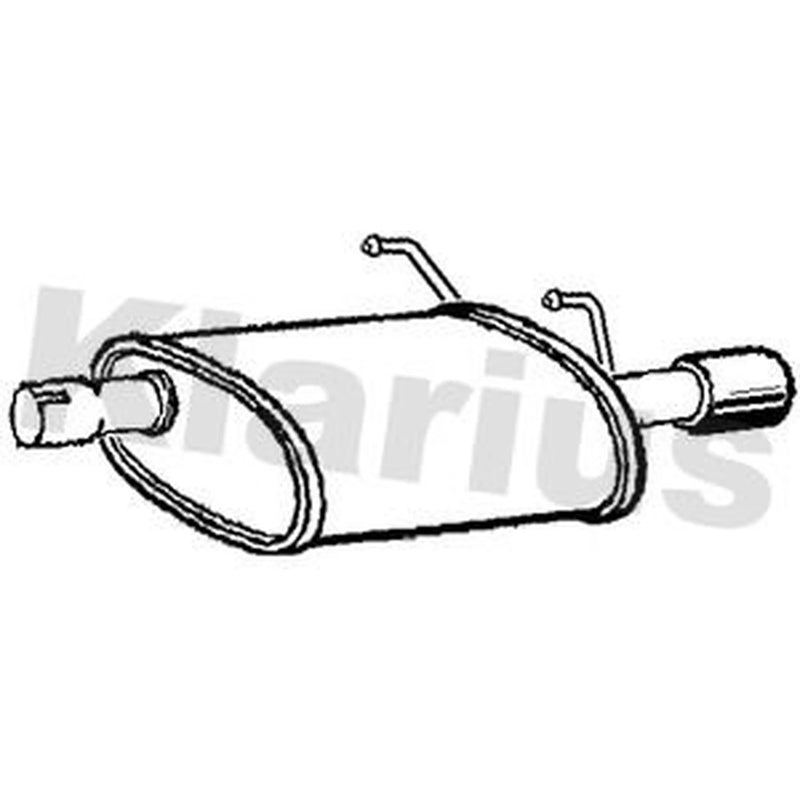 Klarius Box With Tail Pipe Rear fits Fiat 500 2007 on 1.2