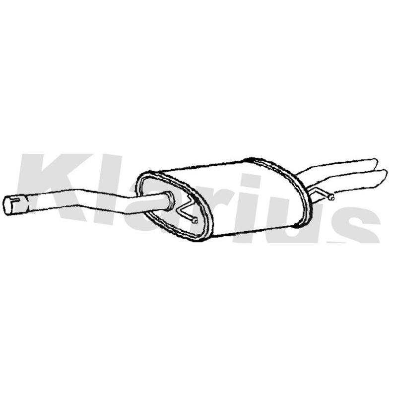 Klarius Box With Tail Pipe Rear fits VW Passat B6 2005-2010 2.0