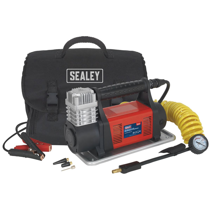 Sealey Tyre Inflator/Mini Air Compressor 12V Heavy-Duty MAC07 Sealey - Dynamic Drive