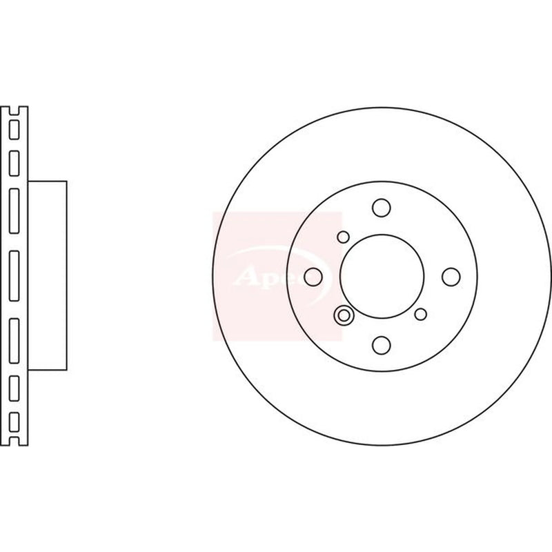 Apec 2 x Vented Front Brake Discs DSK2073-x2