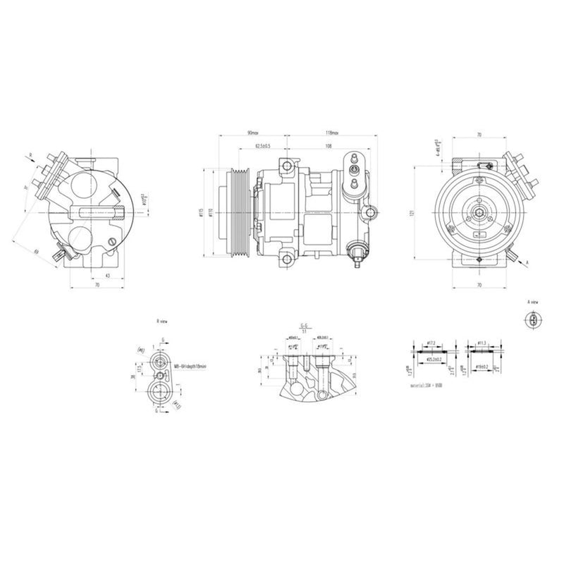 Hella Air Conditioning Compressor fits Opel Corsa D 2006-2014 1.0 1.2 1.4