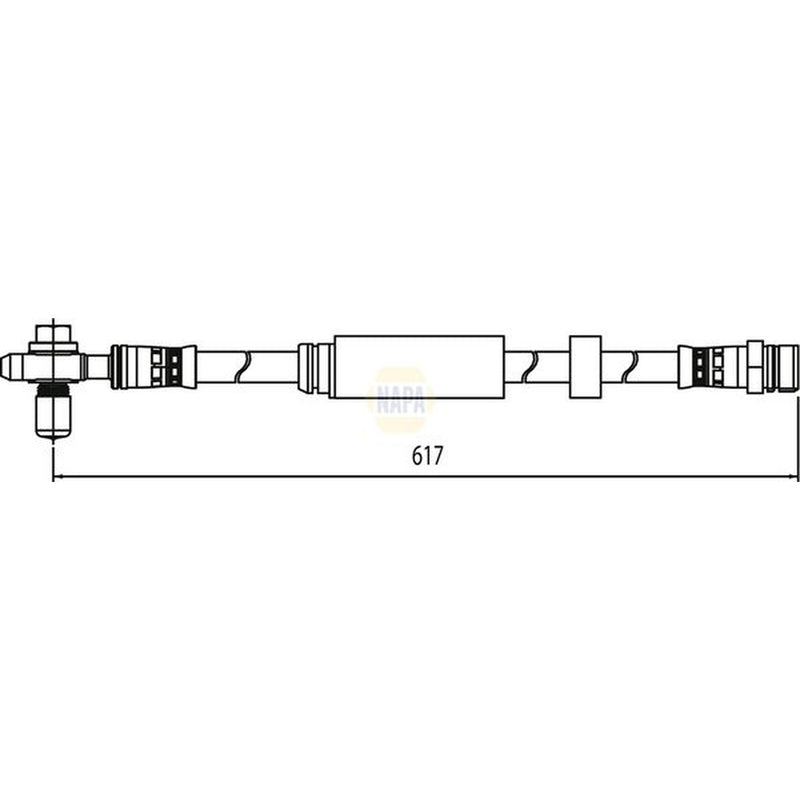 NAPA Brake Hydraulic Hose Line Front fits Skoda Superb II 2009-2015 1.6 2.0