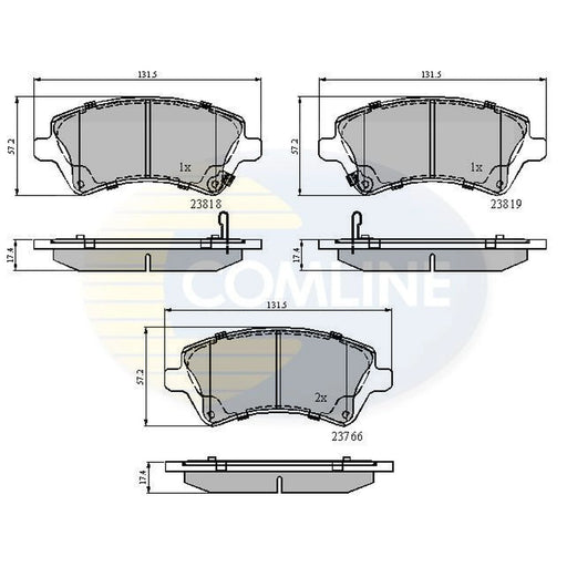 Comline Front Brake Discs & Pads fits Toyota Corolla 2001-2008 1.4 1.6 1.8 2.0