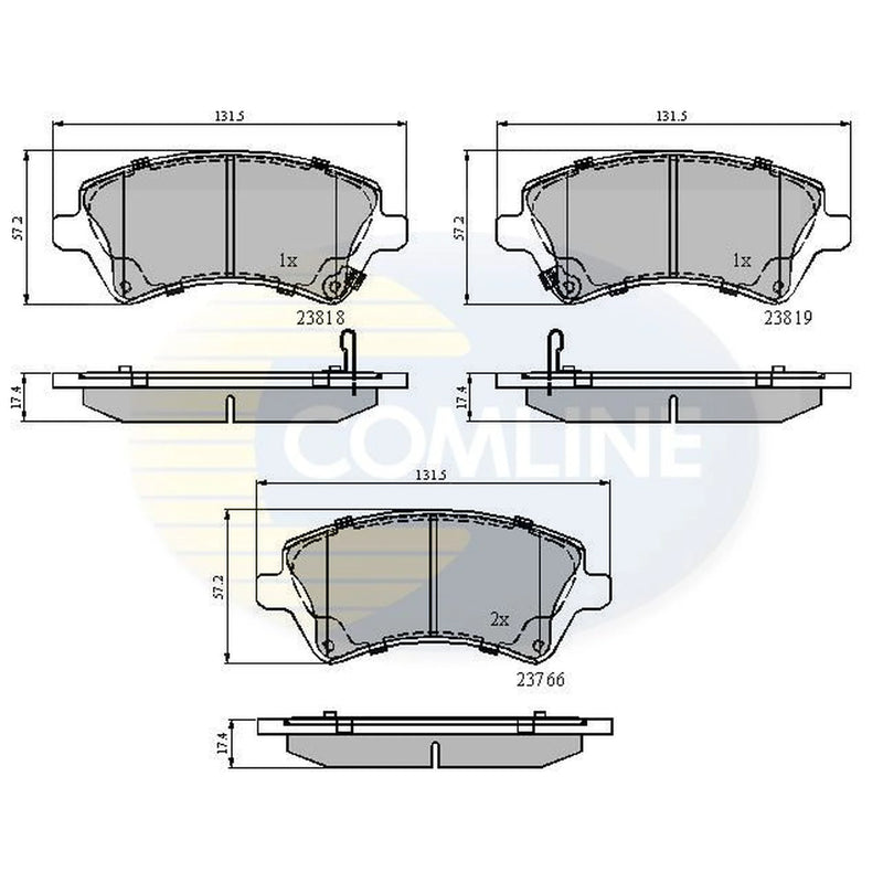 Comline Front Brake Discs & Pads fits Toyota Corolla 2001-2007 1.4 1.8 2.0