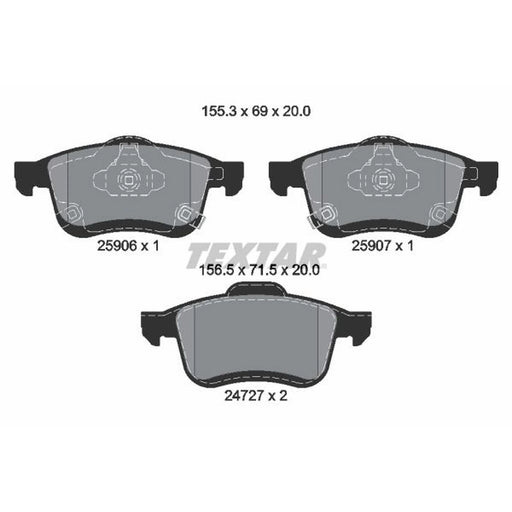 Textar Front Brake Pad Set 2590601