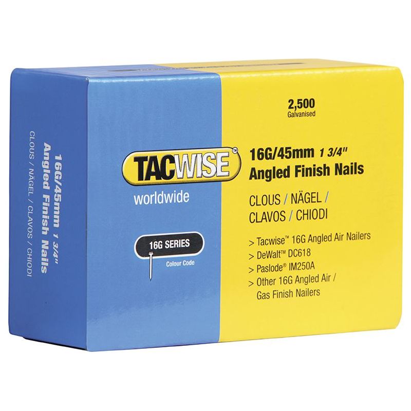 Tacwise 16G Angled Finish Nails 50mm for DC618K (Pack 2500) Tacwise - Dynamic Drive