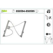 Valeo Electric Window Regulator Lifter Left Front 850594