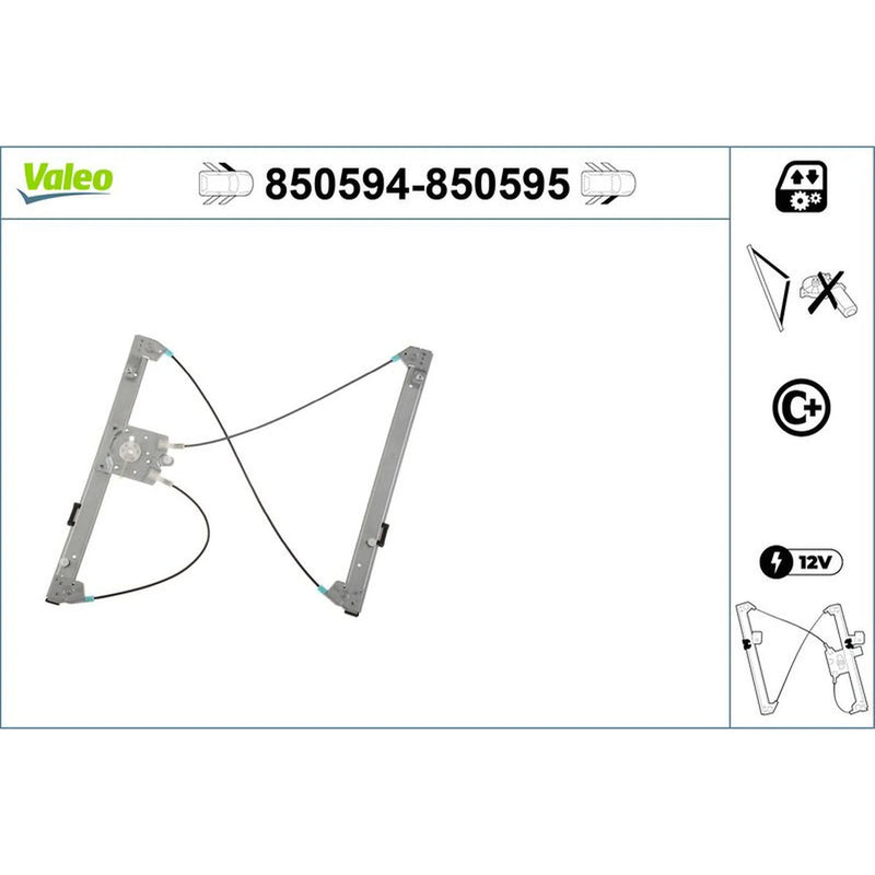 Valeo Electric Window Regulator Lifter Right Front 850595