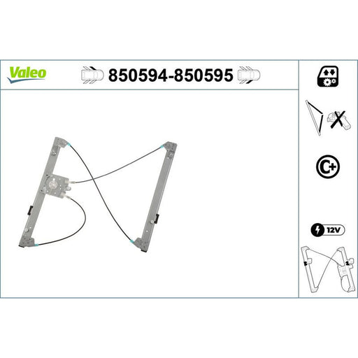 Valeo Electric Window Regulator Lifter Right Front 850595