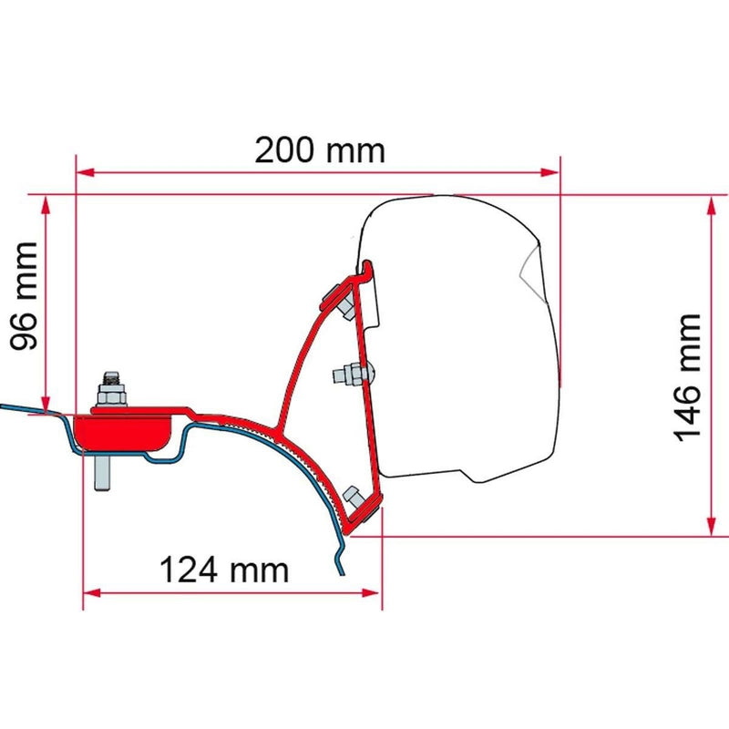 Fiamma VW T5/T6 Transporter Brackets for F43 Awning RHD - Deep Black Fiamma - NN4 Online