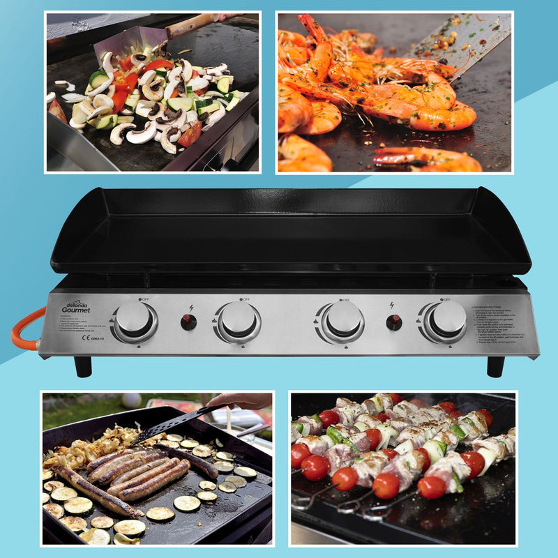 Dellonda 4 Burner 10kW Portable Gas Plancha - Stainless Steel Dellonda - Dynamic Drive