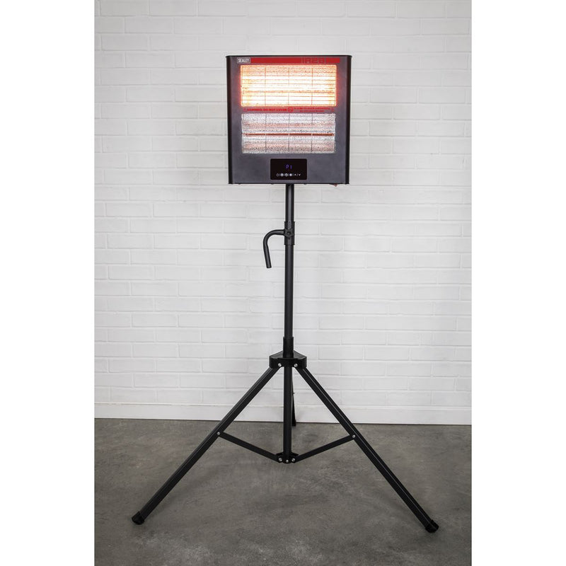 Sealey Infrared Quartz Heater with Tripod Stand 230V 1.4/2.8kW IR28CT Sealey - Dynamic Drive