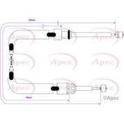 Apec Handbrake Cable Left Rear CAB1552