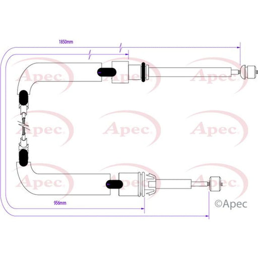 Apec Handbrake Cable Left Rear CAB1552