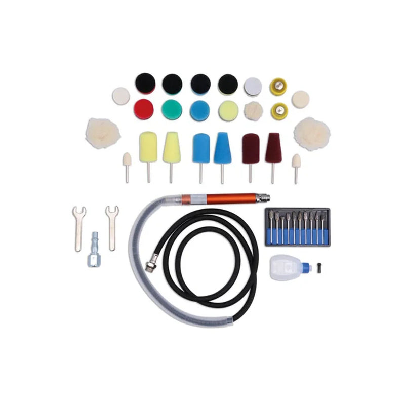 Power-TEC Pneumatic Detail Polishing Tool Kit & Tungsten Burr Set - PPL