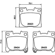 DON Rear Brake Pad Set fits Toyota Yaris 2020 on 1.6