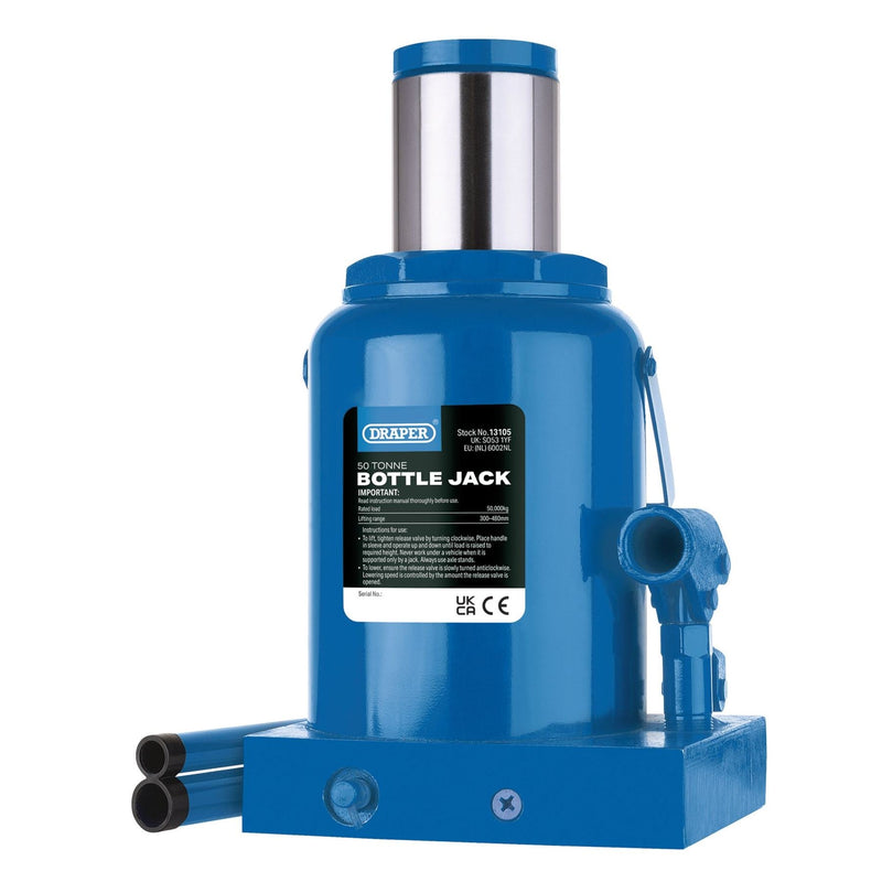 Draper Hydraulic Bottle Jack, 50 Tonne 13105 Draper - Dynamic Drive