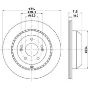 Mintex 2 x Brake Discs fits Kia Sorento III 2015-2020 2.2 2.4 3.3 3.5