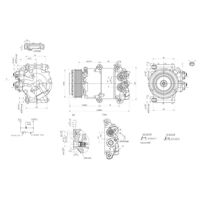 Hella Air Conditioning Compressor fits Ford B-Max 2012-2017 1.4 1.5 1.6