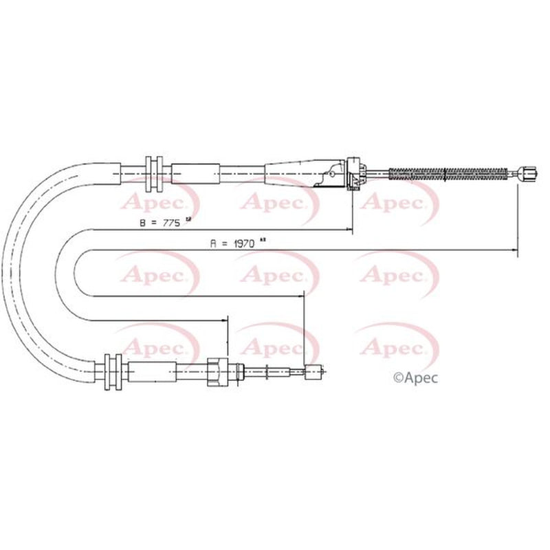 Apec Handbrake Cable Left Rear fits Mercedes-Benz Citan Traveliner 2012-2021