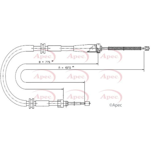 Apec Handbrake Cable Right Rear CAB1682