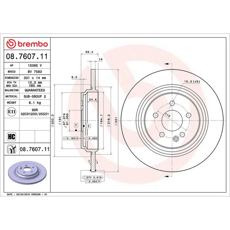Brembo Rear Brake Discs & Pads fits Mercedes-Benz M-Class 1998-2003 163.154