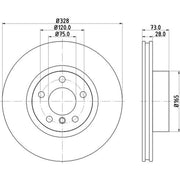 DON 2 x Vented Front Brake Discs PCD11701-x2