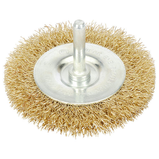Draper Brassed Steel Crimped Wire Wheel Brush, 75mm 41429 Draper - Dynamic Drive