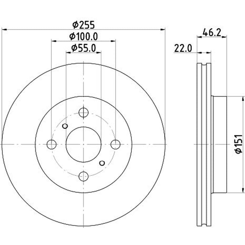 DON 2 x Internally Vented Brake Discs fits Toyota Yaris 2025 on 1.5