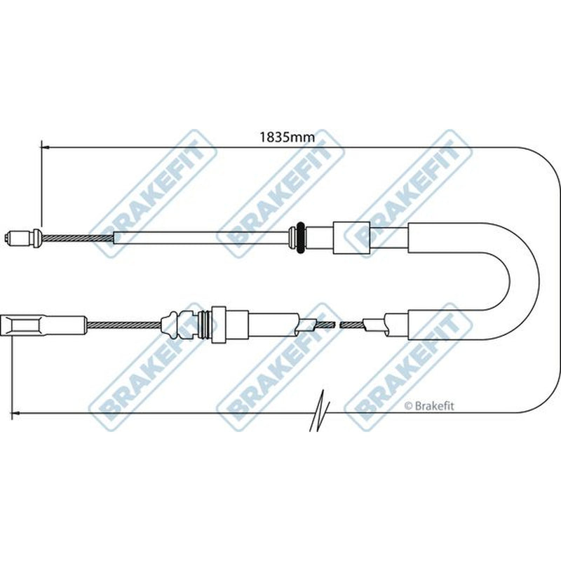 Apec Handbrake Cable Left Front fits Citroën C5 I 2001-2004 1.8 2.0 2.2 3.0