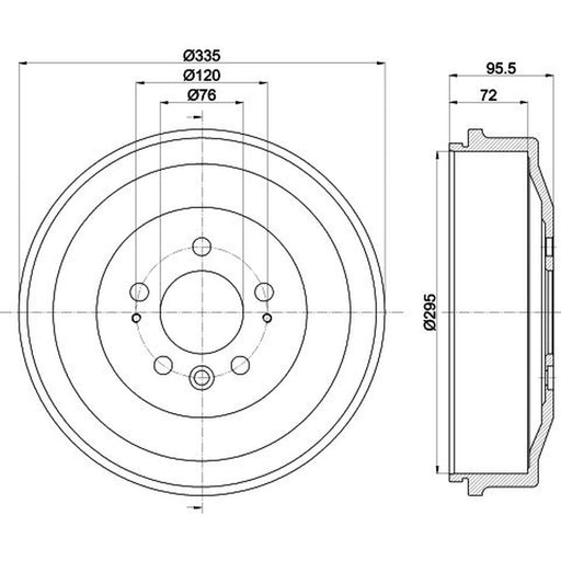 Mintex Brake Drum Assembly Rear fits VW Amarok 2010-2022 2.0 3.0