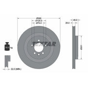 Textar 2 x Vented Rear Brake Discs 92293003-x2